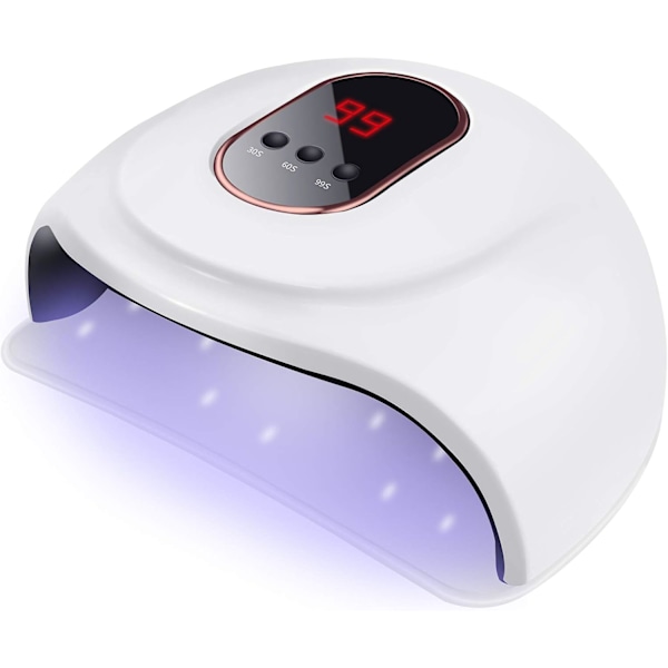 UV-lampa nageltork, nagellampa med 18 LED-lampor, 72W LED UV-nageltork med 3 timers 30/60/99S Snabbtorkning för semipermanent nagellack, gel a