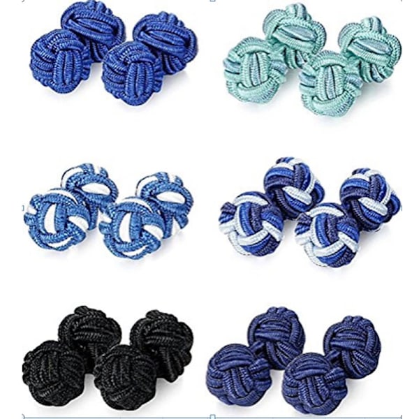 6Pairs Cufflinks Silk Bows for Men/Women Shirt,for Business Wedding Gifts