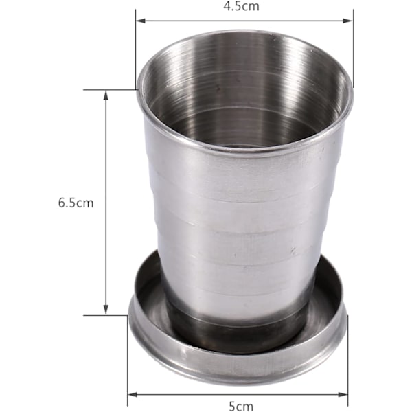 Hopfällbar Resmugg S/M/L Rostfritt Stål Campingmugg Nyckelring Design Retractable Teleskopmugg