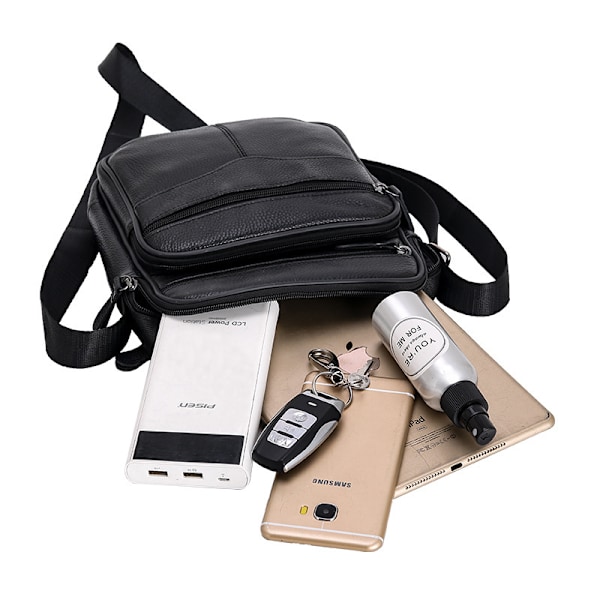 Herr Crossbody Väskor Läder Messenger Bag Liten Herr Handväskor Crossbody Axelväska Herr Crossbody Väska för Business Messenger Bag för Fritid