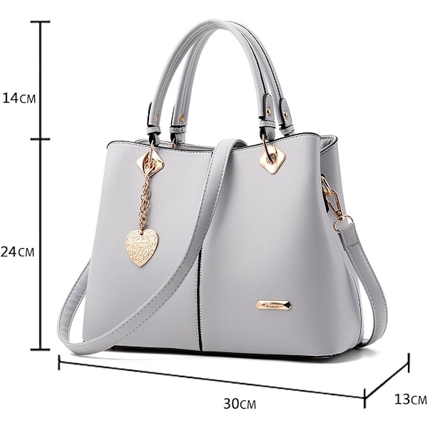 Hvid - Kvinders håndtasker trendy PU læder Tote Bags Skuldertasker Crossbody tasker Håndtaske