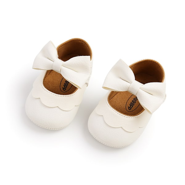 （12cm）Baby Newborn Slippers, Mjuka och bekväma läderskor för babyflickor, barns tofflor med halkfria gummisulor