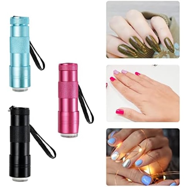 Svart Mini 12 LED Mini 12 LED UV-ficklampa, nageltork, 15s UV-gel, snabb torkning, härdningslampa, UV-sensorlampa, nagellampa, härdningslampa