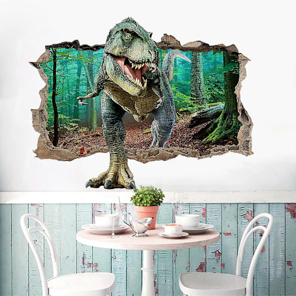 Skov Dinosaur Vægmærkater 3D Dyrelook Vægmærkater til Soveværelse Vægdekoration