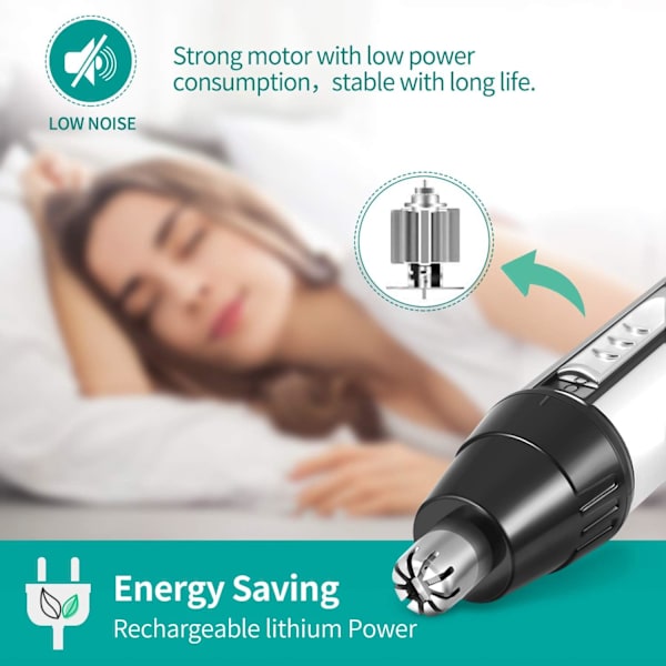 Næse- og Ørehårtrimmer (12,8 * 2 cm), Skægtrimmer, Øjenbrynstrimmer, 4 i 1 Elektrisk Ansigtshårsbarbermaskine til Mænd, USB Opladbar Vandfast, Dobbeltkantet Klinge