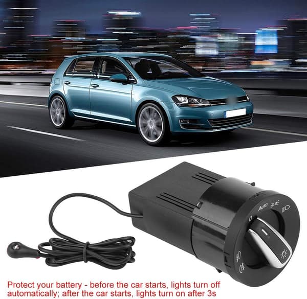 Bilskiftbryter for frontlys, frontlysstyringsbryter sensormodul lampe for MK4 B5 Polo