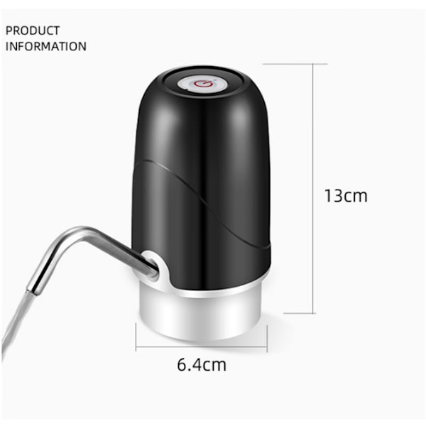 Vattenpump för flaskor, USB-laddningsbar vattenpump med pumpsystem för utomhus eller kök, automatisk bärbar elektrisk vattenpump för flaska