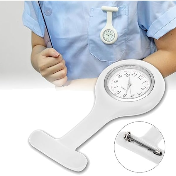 Sygeplejerske Ur, Silikon Broche med Nål/Klips, Gløder i Mørket, Infektionskontrol Design, Sundhedspleje, Sygeplejerske, Læge, Paramediciner, osv