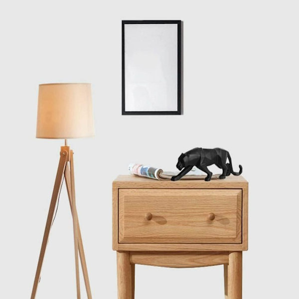 Panter Skulptur Prydnader Geometrisk Skulptur Harts Leopardskulptur Vilda Djur Panterskulptur Staty Geometrisk Modern Harts Dekoration Present Black