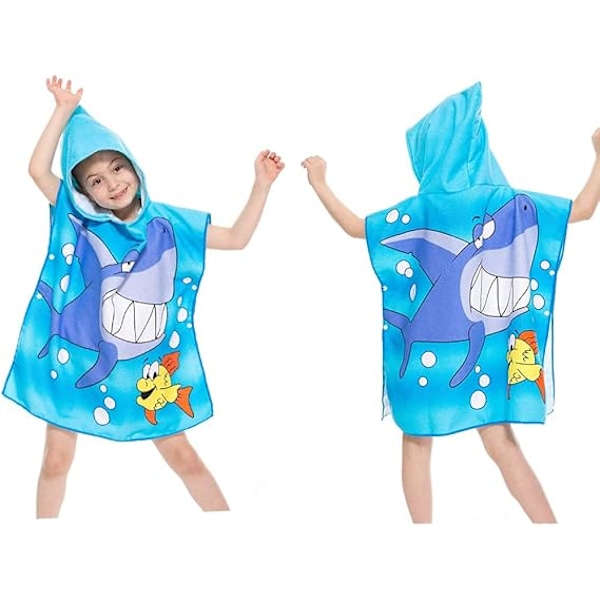 （120*60cm）Badehåndkle for barn, strandhåndkle, badehette, badekar, hurtig tørkende dusj, svømmebasseng, for gutter, jenter, barn 2-8 år, havfrue