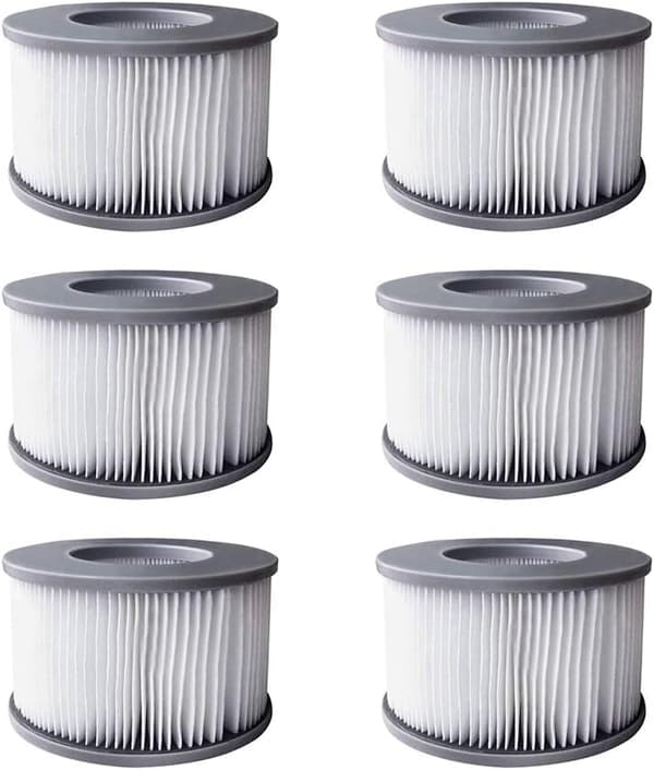 6 st filter för uppblåsbara MSpa-pooler, filterpatronpump uppgraderad version för alla aktuella MSPA-spa