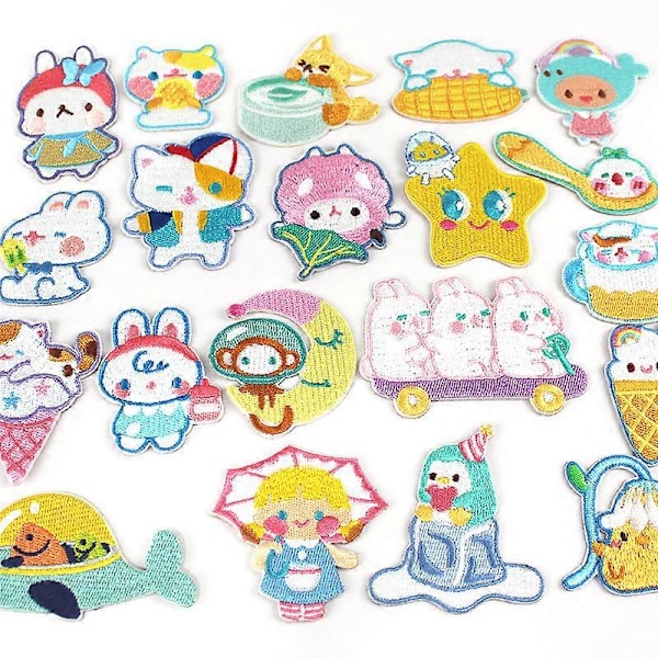 20 stk. klistermærker stof broderi klistermærker computer broderi label dyre broderi nye patch klistermærker tøj tilbehør dreng stof badge