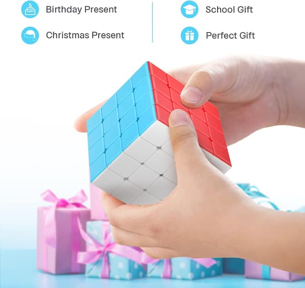 Speed Cube 4x4 Stickerless, Speed Cube 4x4x4 Magic Cube Julegave til Børn og Voksne 。59mm(Stickerless)