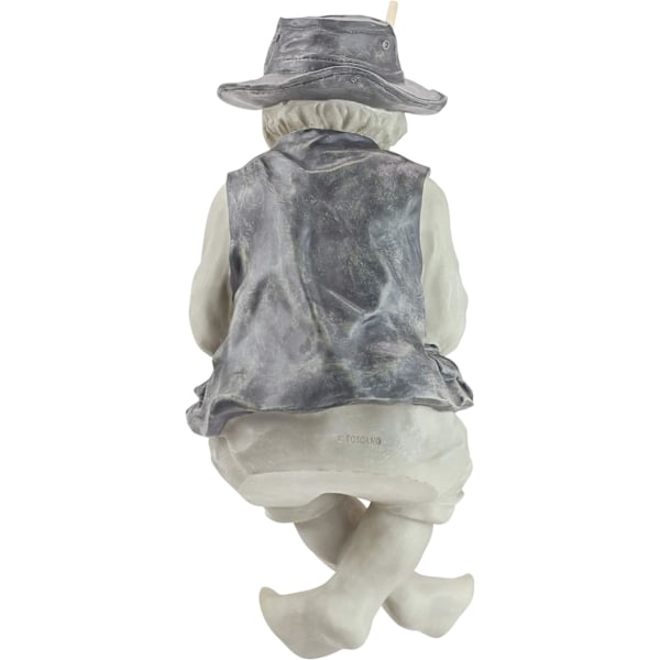 Design Frédéric den lille fiskeren fra Avignon fiskerstatue for hage, 14 cm, polyresin, to steinfarger
