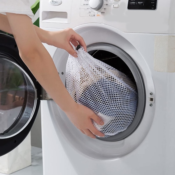 3 st tvättnät, tvättpåsar med dragsko återanvändbar nät tvättpåse för tvättmaskin blus, underkläder, behå, strumpor, strumpor, underkläder, spets