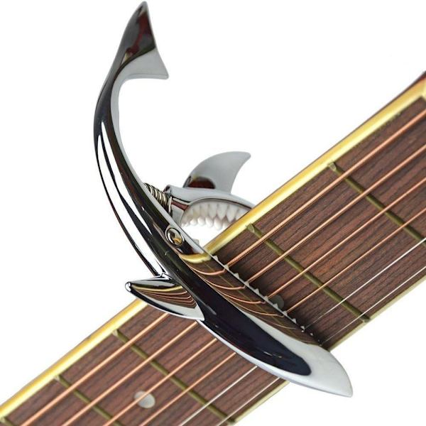 Zink Alloy Gitarr Capo Haj Capo för Akustisk och Elektrisk Gitarr med Bra Handkänsla, Ingen Bandbrus och Hållbar Silver