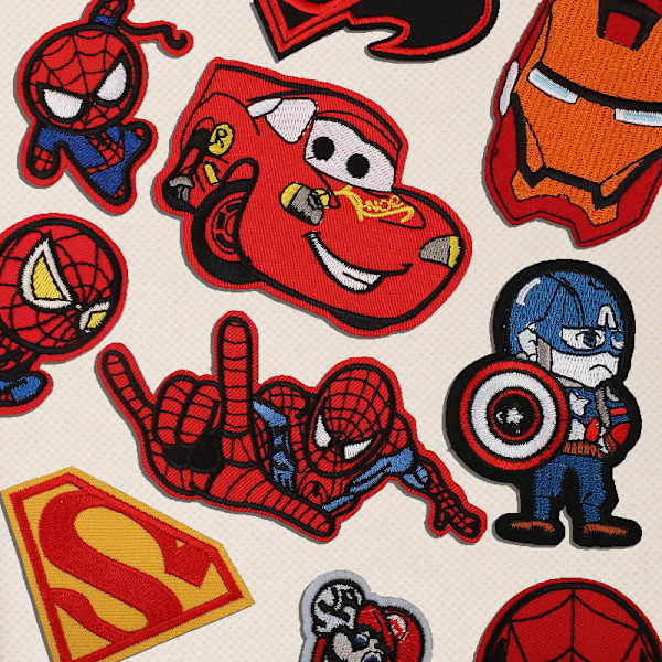 20 st strykjärnsmärken för kläder, Spider Man strykjärnsmärken för barn, Super Mario symärken, knäförstärkning för barnkläder