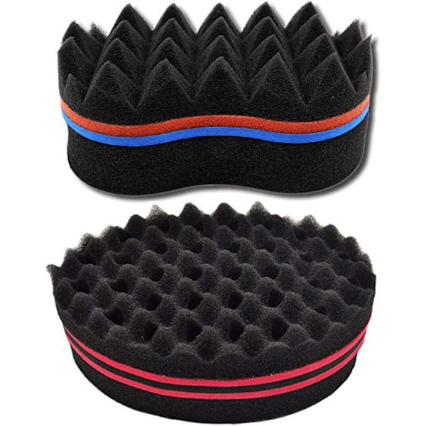 2PCS Hårstyling Verktyg Svamp Hår Twist Svamp Twist Curl Borste Svamp Magisk Curl Svamp Borste Dubbelsidig Två i Ett Twist Magisk Hår Svamp för Ha
