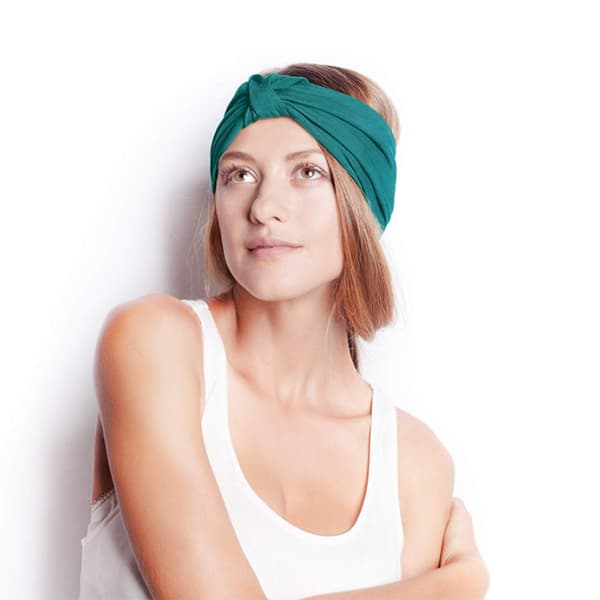Smaragdgrønn Elastisk Bandana Hodebånd for Menn - Kvinner Langt Hår Hode Dreads Wrap