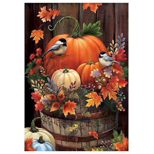 (30*40cm Pumpkin)Diamond Painting with Full Circle Kit Rhinestone Picture Art Craft Home Door Decoration