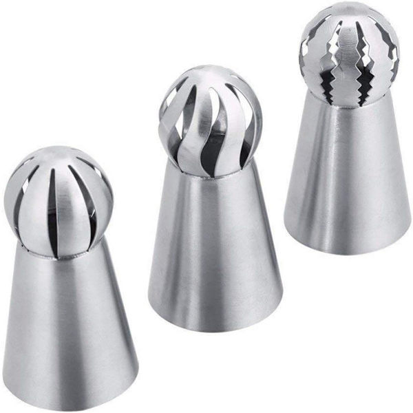 3 stk. Sprøytetips, Sprøytepose i Rustfritt Stål Dekorasjonstilbehør - Kakedekorering for Pai, Kjeks, Bakverk, Godteri, Kake, Cupcakes og Cookies