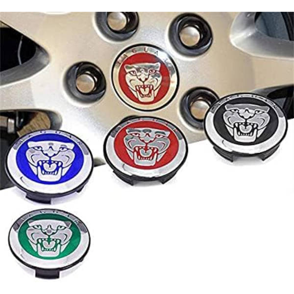 Sæt med 4 Hjulkapsler HUB CAP Sort 59mm til JAGUAR X TYPE XK XF XJ XJ8 XJ6