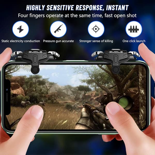 PUBG Mobile Game Controller Trigger, [Opgraderet version 2021] Triggers Game Controller Følsom Skydespil Gamepad Trigger til PUBG/Rules of Survival-B