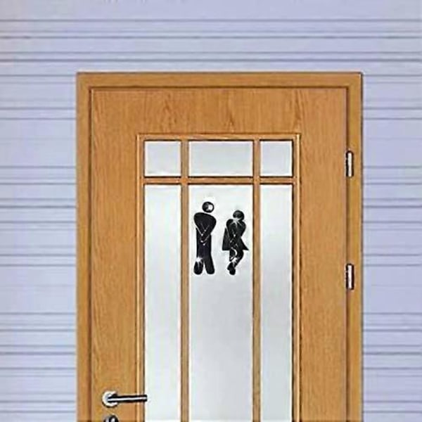 Väggdekaler Heminredning Vardagsrum Fjäder Söt Man Kvinna Toalett WC Akryl Sticker Familj DIY Dekor
