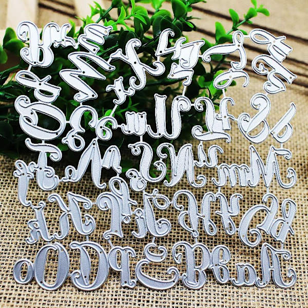 Skæreforme Alphabet Bogstav Die Cuts Scrapbooking Skæreforme Skæreform Stencils Album Bryllup Håndlavet Håndværk DIY Dekoration Papir Kort