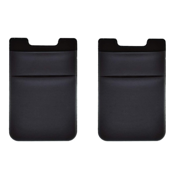2-pack Universal Mobilplånbok/Korthållare - Självhäftande svart
