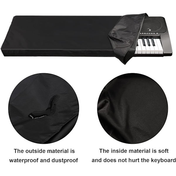 61 Taster Elektronisk Klaver Tastatur Støvdæksel Tastatur Taske Dækker Polyester og Spandex Dækker med Indbygget og Elastisk Snørelukning