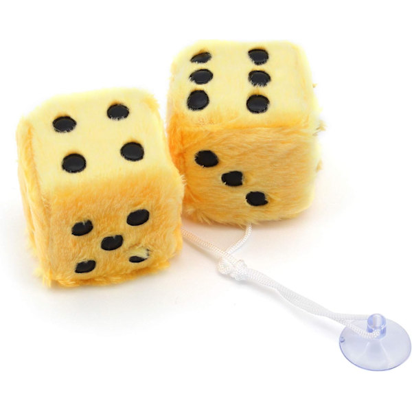 (Gul)Päls Tärning att Hänga för Bil Inredning Dekoration, Inredning Vägg, Kylskåp Yta, Flera Färger att Välja Mellan Polka Dot Mönster