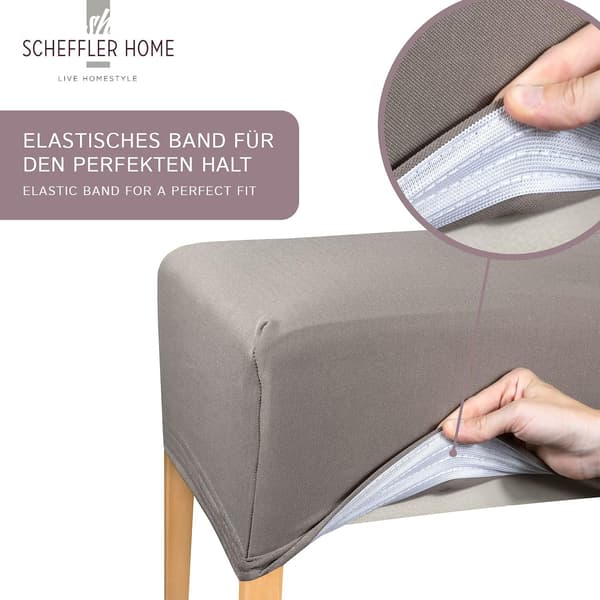 Stretch Stolseter / Sett med 2 / Burgunder / Elastisk Stolseter med Flekkbeskyttelse / Stretch Trekk / Elegant Stolseter