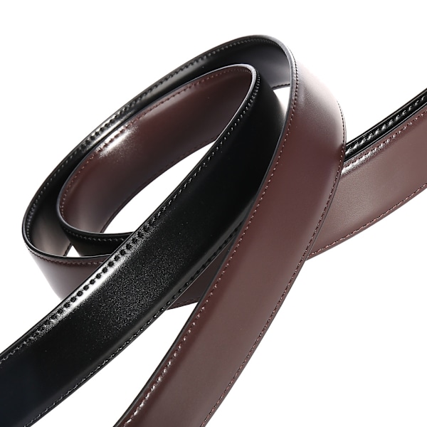Svart bälte - Herr Läder Jeans Bälte Justerbart Läder Bälte för Män 34mm Bredd 110-130CM