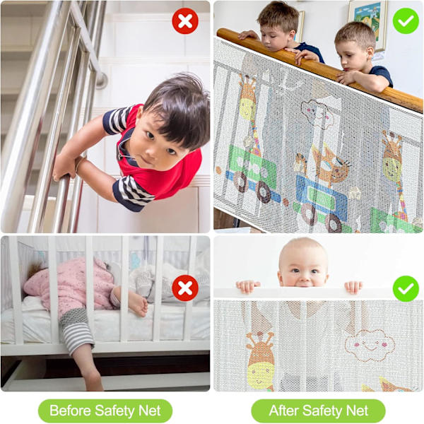 Trappskyddsnät (Djur), 4,5 meter säkerhetsnät, balkongtrappskyddsnät, trappräcke, trappnät, balkongskyddsnät