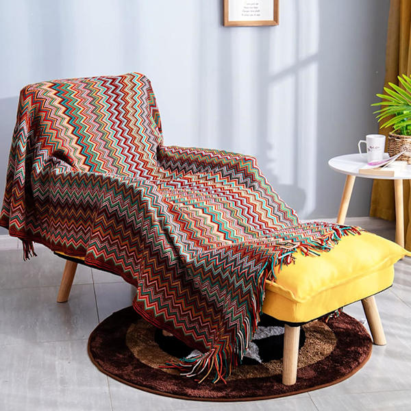 130x230cm Stickad filt Tassel Sängöverkast Houndsooth Färg Bohemian Varm Rutig filt Fashion Matta Mjuk filt Soffa filt Dekorativt Överkast
