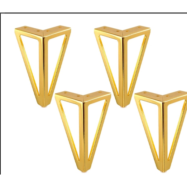 Sats med 4 förgyllda metallmöbelben 15 cm - för utbytesmöbler - för soffbord, TV-skåp, sandben, säng och andra bordsben - med