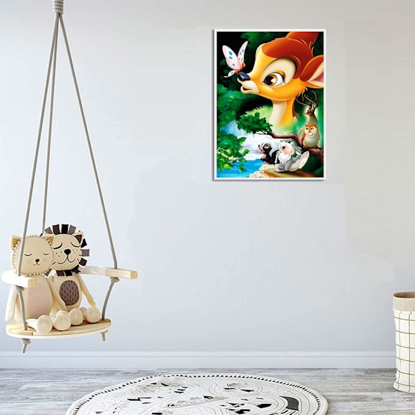 30x40cm DIY 5D Diamantmålning Kit för Barn Hjort Full Rhinestone Diamantmålning Set för Vuxna Runda Sten Diamantkonst för Heminredning Jul