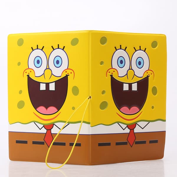 Läderpassfodral för kvinnor och flickor Cartoon Pattern, Spongebob Passfodral Passfodral Resa Utomlands