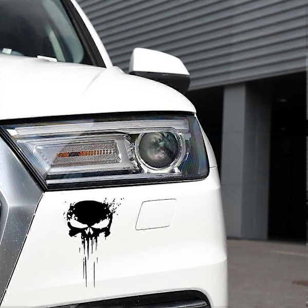 Molten Skull Dödskalle Dekaler Paket med 2 enheter för Bil eller Motorcykel Svart