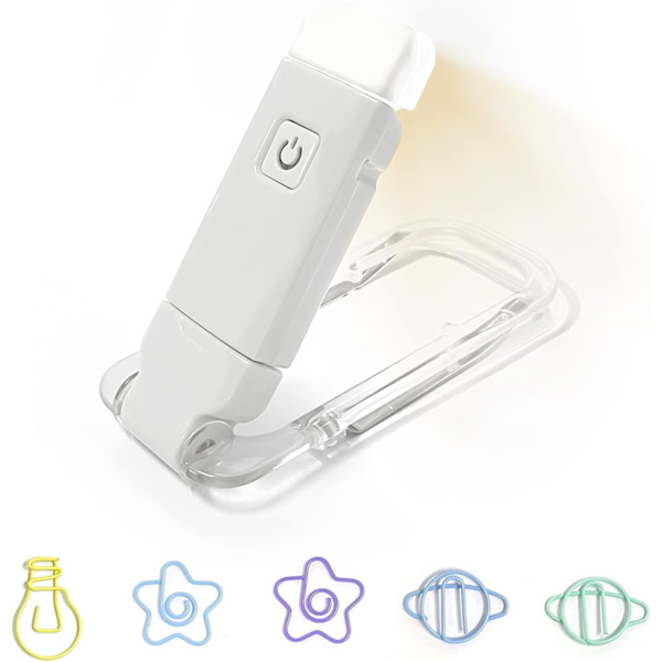 1 x USB-fällbar läslampa, liten och lätt, ögonskydd, säker och hållbar, nattläsningstillbehör, liten läslampa