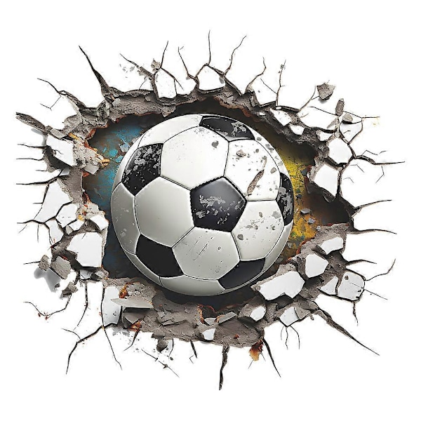 B Fotboll Väggdekaler Barnrum Dekoration Tonårspojke Rum Dekoration 3D Fotboll Poster Mural Klistermärke Dekal Klistermärken
