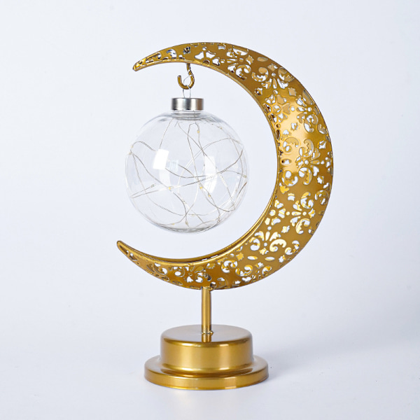 Rattan Stjerner af Månen - Jern LED Månelampe Orb Lampe Stjerne og Måne Lampe Ferie Dekoration Lampe Soveværelse Bordlampe Modellering Stemningslampe