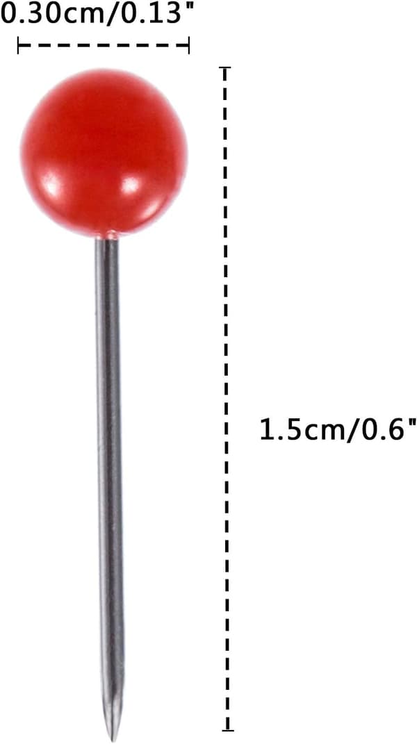 Korknagle Push Pins Plasthode Med Stålspiss, 1/8 tommer, 500 Stykker