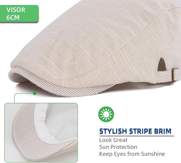 Beret Flat Cap - Lett og pustende lin stoff