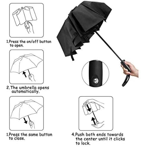 Helt automatisk paraply tredobbelt foldbar paraply automatisk paraply dobbelt paraply solrig regn dobbeltbrugs paraply