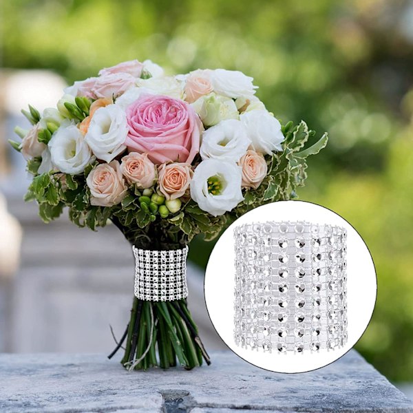 (Sølv, 50 stk) 50 stk Serviettringer Blanke Rhinestone Serviettringer Bryllup Serviettring