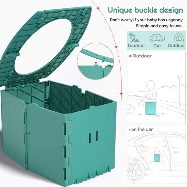 Baby Potty, Bærbart Toalett for Barn, Treningstoalett for Babystol, Bærbar Toalettsete for Utendørs Reiser Campingtoalett