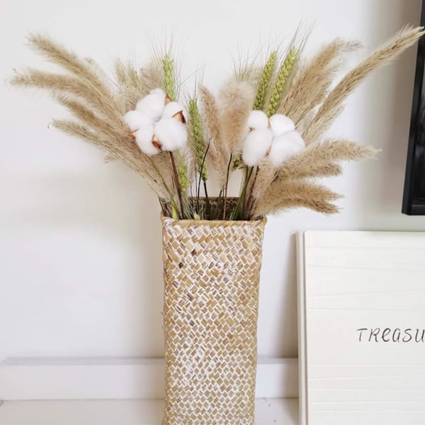 30 stk 40 cm Kunstig Tørket Pampasgress Bohemisk Stil Hjemmedekor Phragmites Tørkede Blomster til Vaser Hvit Blomsterbukett Bryllup