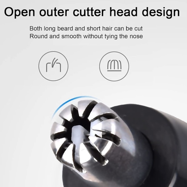 Næse- og Ørehårtrimmer (12,8 cm), Elektrisk Næse- og Ørehårtrimmer, USB Opladbar, Smertefri Øjenbrynstrimmer til Mænd og Kvinder